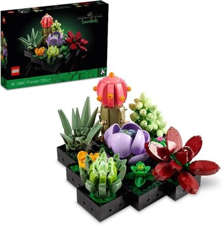 Succulents 10309 Artificial Plants Set for Adults ,Housewarming Gifts