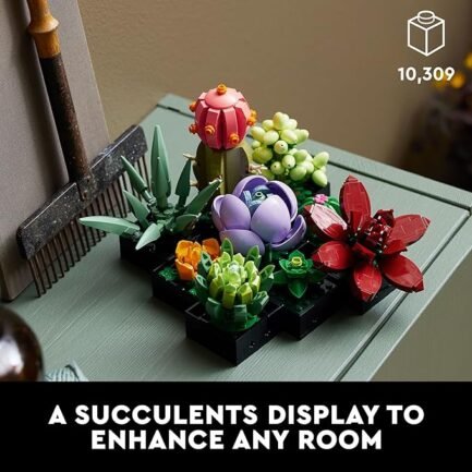 Succulents 10309 Artificial Plants Set for Adults ,Housewarming Gifts - Image 3