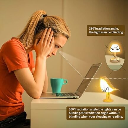 Xhope4u Cordless Bedside Lamp,Small Light, Night Light Touch Sensor - Image 4