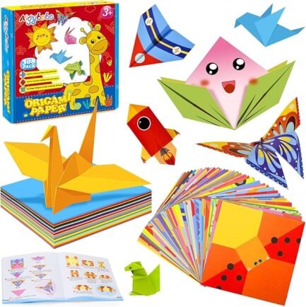 Origami Paper Set – 308-Piece Craft Kit with Instruction Book for Kids Ages 6-12