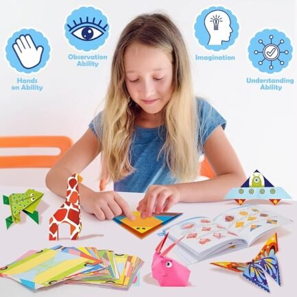Origami Paper Set – 308-Piece Craft Kit with Instruction Book for Kids Ages 6-12 - Image 4