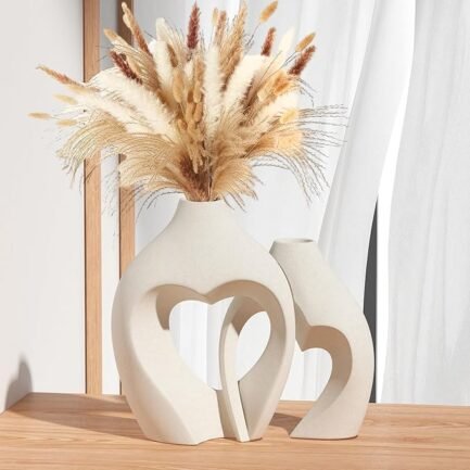 Minimalist Heart Vases - 2-Pack Decorative Vases for Table Centerpieces