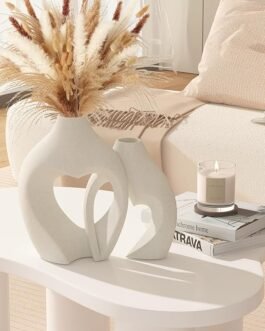 Minimalist Heart Vases – 2-Pack Decorative Vases for Table Centerpieces