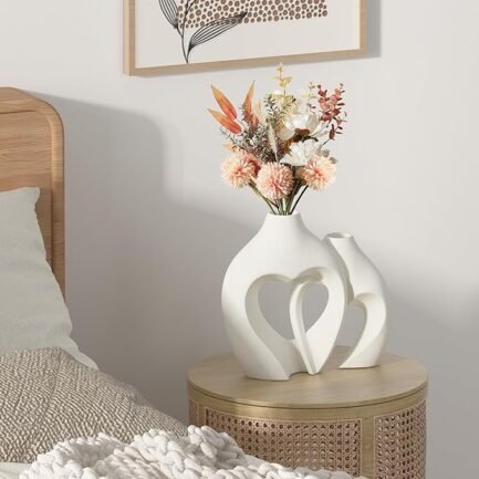 Minimalist Heart Vases - 2-Pack Decorative Vases for Table Centerpieces - Image 3