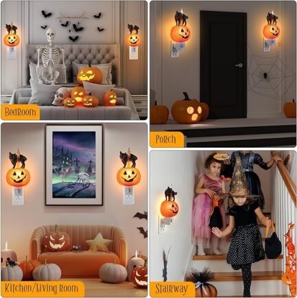 Halloween Pumpkin Night Light - Classic C7 LED Plug-In - Image 4