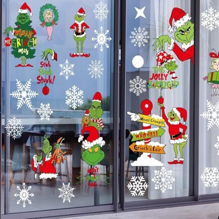 Winter Snowflake Window Clings - 10 Sheet Christmas Decoration Set - Image 2