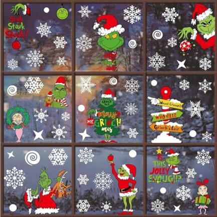 Winter Snowflake Window Clings - 10 Sheet Christmas Decoration Set - Image 3