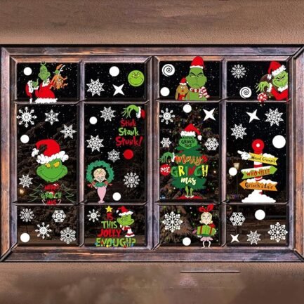 Winter Snowflake Window Clings - 10 Sheet Christmas Decoration Set - Image 4