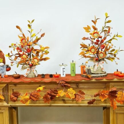 Thanksgiving Lighted Maple Trees - Battery Operated Indoor Decor - Image 2