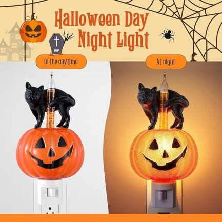 Halloween Pumpkin Night Light - Classic C7 LED Plug-In - Image 3