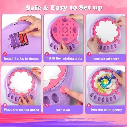 Spin Art Machine Kit – Painting Craft Set for Kids Ages 4-12, Purple Edition - Image 2