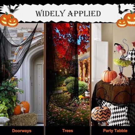 Black Creepy Cloth Set - 6 Halloween Decorations for Indoor & Outdoor - Image 4