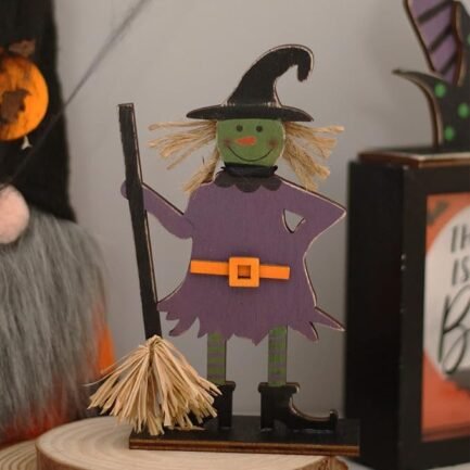 Halloween Wooden Decor Set - 5-Piece Tabletop Centerpieces - Image 3