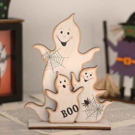 Halloween Wooden Decor Set - 5-Piece Tabletop Centerpieces - Image 2