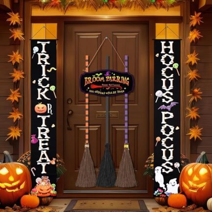 Halloween Broom Decor - Wooden Witches Broom Set for Indoor/Outdoor Use - Image 4