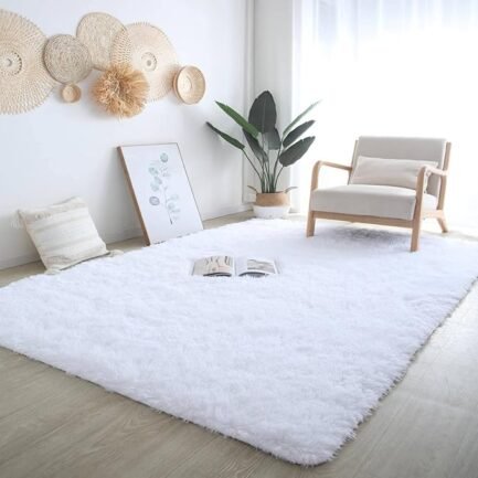 Modern Fluffy Faux Fur Rug - Non-Skid 5x7 Feet Plush for Kids’ Bedroom - Image 2