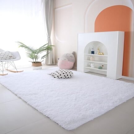 Modern Fluffy Faux Fur Rug - Non-Skid 5x7 Feet Plush for Kids’ Bedroom - Image 3