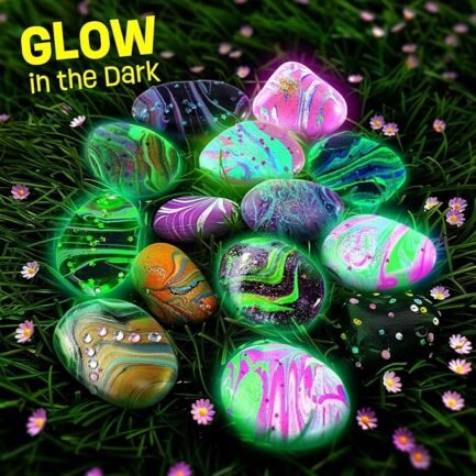 Rock Painting Kit – 2-in-1 Glow & Pour Art Set for Kids Ages 6-12 - Image 4