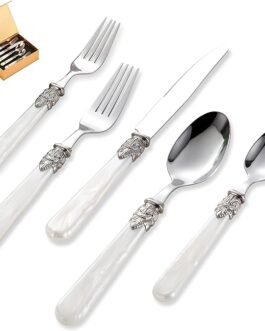 20 pieces Stainless Steel Vintage Flatware Sets With White Hanld
