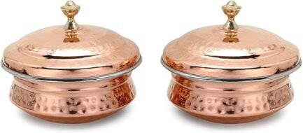 Copper Tableware Serving Bowl Indian Serve ware Handi Set Tureen Copper Stainless