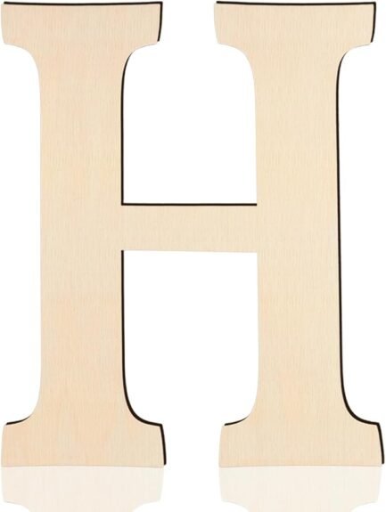 Large Wooden Letters 17 Inch, Big Wood Letters H Shape