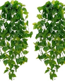 Fake Hanging Plants, 2pcs Artificial Hanging Plant