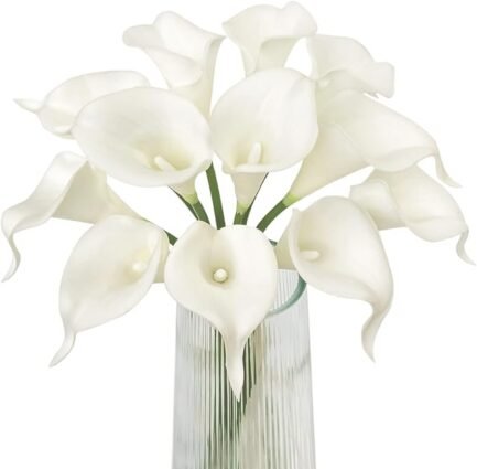 White Calla Lily 12Pcs Artificial Flowers Bouquet for Wedding