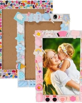 3PCS Mosaic Photo Frame Craft Kit, DIY Crafts for Kids & Crafts