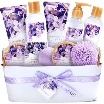 Gifts For Women 11 Pcs Lavender Gift Baskets For Women with Bubble Bath Body Lotion Set