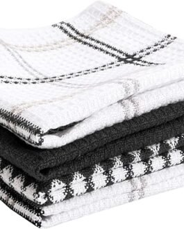 Waffle Dish Cloths: Highly Absorbent, Super Soft Long Lasting – 100% Cotton, 12″x13″