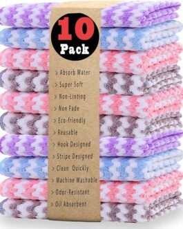 Kitchen Dish Towels, 100% Cotton Kitchen Towels and Dishcloths Set