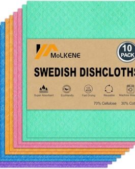 Swedish Dish Cloths – 10 Pack Reusable Kitchen Dishcloths