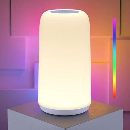 Touch Bedside Table Lamp, [Sleek Design & RGB Mode