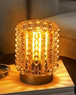 Battery Operated Lamp with Timer, Mini Crystal Table Lamp for Home Decor