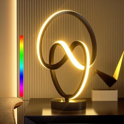 Modern Table Lamps, RGB Touch Dimmable Bedside Lamp