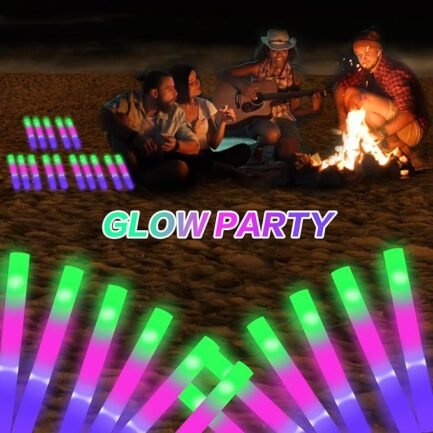 50 Pcs Glow Sticks With 3 Modes Colorful Flashing Glow In The Dark Party Supplies Multicolor Bulk LED
