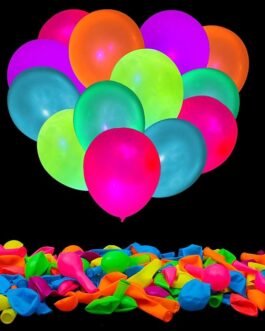 100 Pcs UV Neon Balloons ,Neon Glow Party Balloons UV Black Light Balloons Glow in the dark