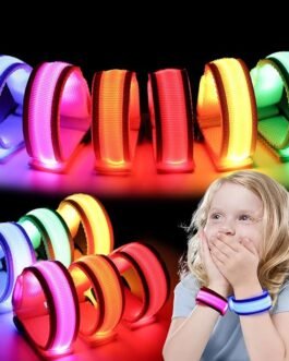 6PCS Glow in the Dark Wristbands, Multicolor Light Up Bracelets