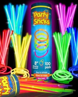 100 Ultra Bright Glow Sticks Bracelets and Necklaces – Premium Glow in the Dark Party Supplies