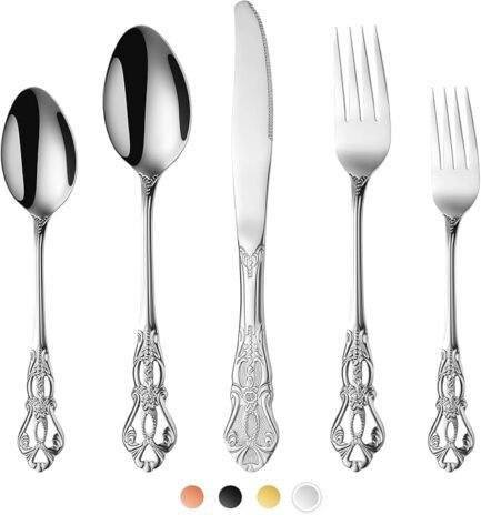 Silverware Set Service for 4, 20-Piece Premium Stainless Steel Flatware