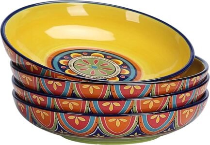 Ceramic 35oz Dinner Bowls, Set of 4