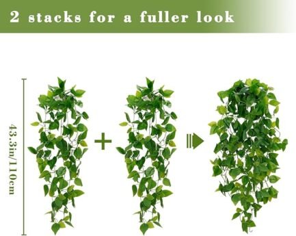 Fake Hanging Plants, 2pcs Artificial Hanging Plant - Image 5