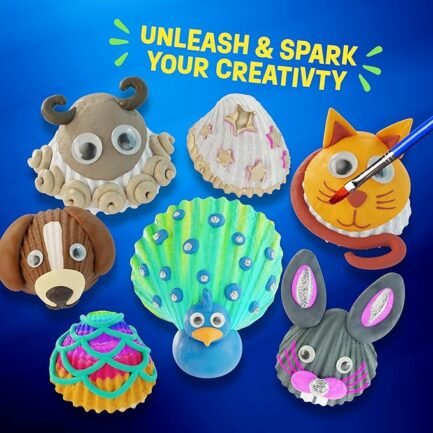Kids Sea Shell Painting Kit - Arts & Crafts Gifts for Boys and Girls - Easter Craft Activities Kits - Image 5