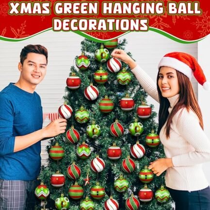 24 Pcs Glitter Christmas Tree Ball Ornaments - Image 5