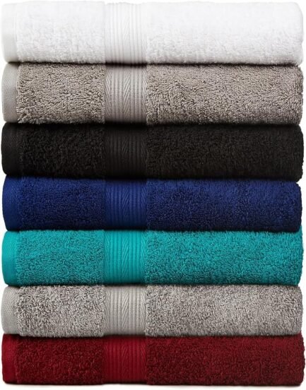 6 Piece Oversized Fade resistant Towel set, 100% Cotton towels for bathroom, soft and absorbent - Image 4