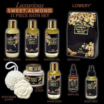 Christmas Gifts from Son, Bath and Body Gift Basket For Women and Men – Sweet Almond Home Spa Set - Image 5