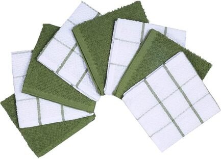 Terry Dish Cloths Set of 8 Highly Absorbent Super Soft Quick Drying 12x12 Inch Dishcloths for Kitchen - Image 5