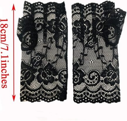 Women Short Lace Gloves Sunblock Fingerless Bridal Wrist Gloves Opera Evening Wedding Tea Party - Image 5