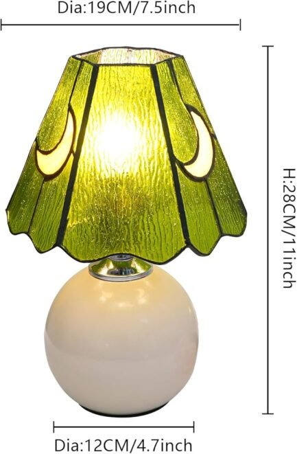 Mushroom Lamp-Small Bedside Table Lamp with Moon Glass, Nightstand Lamp - Image 5