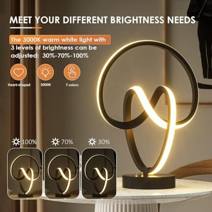 Modern Table Lamps, RGB Touch Dimmable Bedside Lamp - Image 4